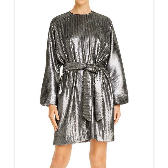 NWT Anine Bing Sequin Long Sleeve Shift Dress - Picture 3 of 7